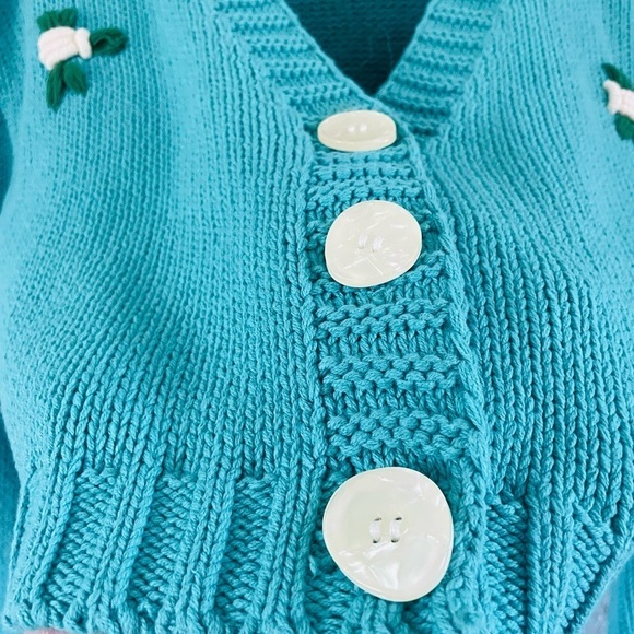 4SIENNA Teal Embroidered Sweater Set - Picture 5 of 12